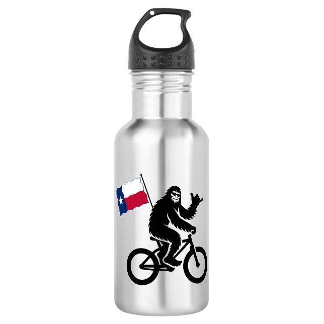 Bouteille D'eau Bigfoot Cyclisme Drapeau du Texas (Devant)