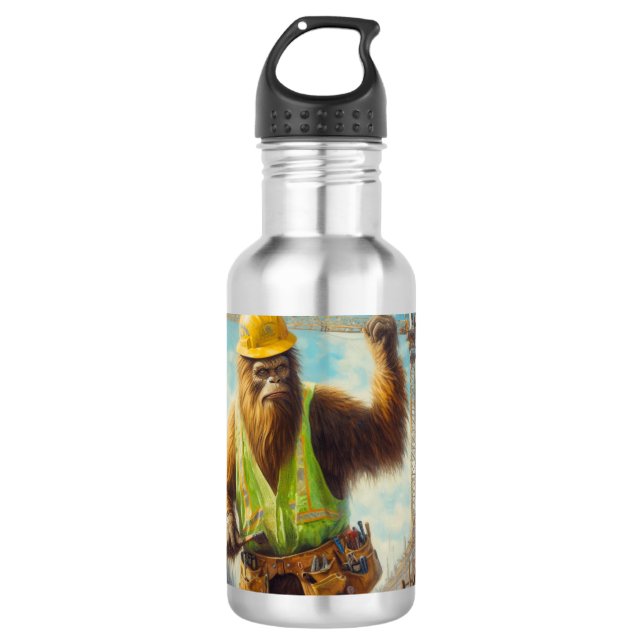 Bouteille D'eau Bigfoot le travailleur du bâtiment (Devant)