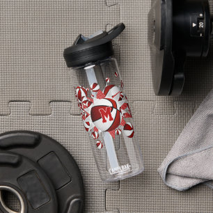 Bouteille D'eau billes rouges stars filles monogrammed