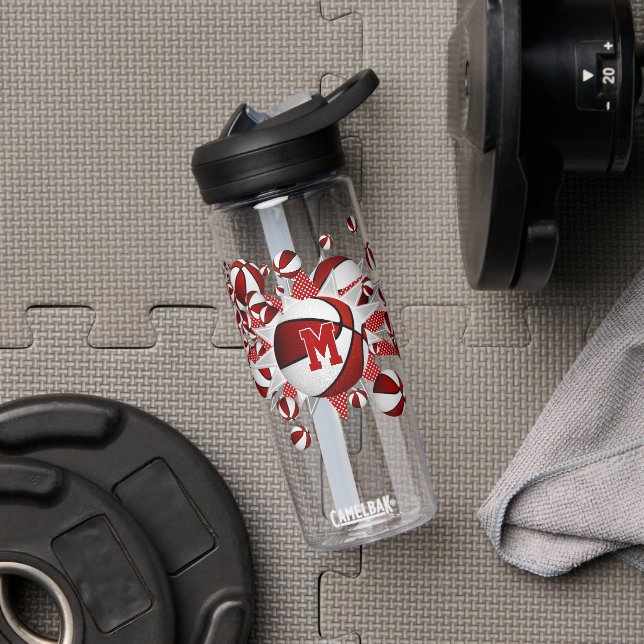 Bouteille D'eau billes rouges stars filles monogrammed (Droite)