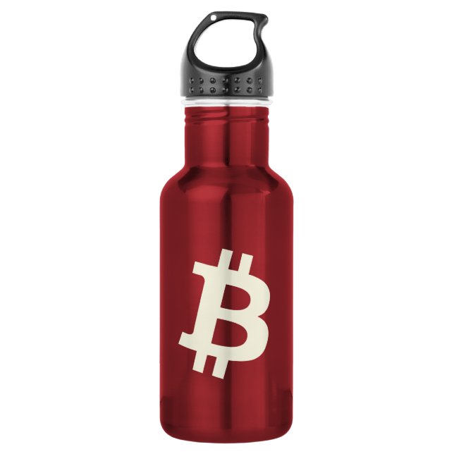 Bouteille D'eau Bitcoin Standard ₿ (Rouge) (Devant)
