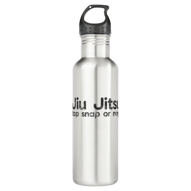 Bouteille D'eau BJJ Jiu Jitsu Brésil Martial Arts Tap Snap ou Nap (Devant)