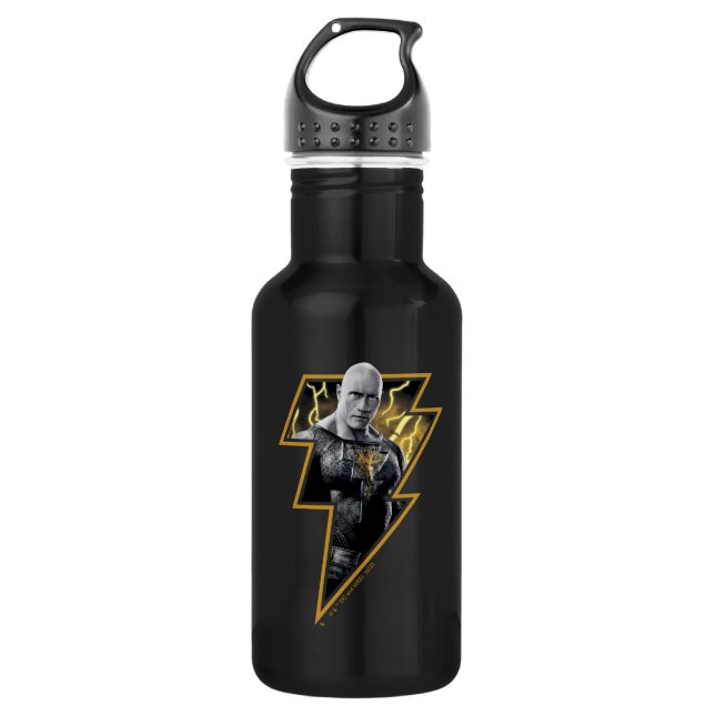 Bouteille D'eau Black Adam Grey et Gold Lightning Graphic (Devant)