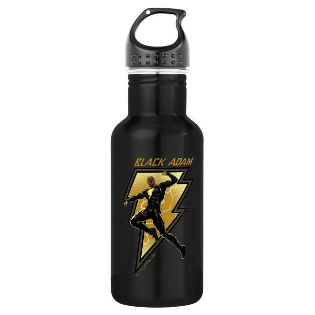 Bouteille D'eau Black Adam Lightning Bolt Illustration du caractèr (Devant)