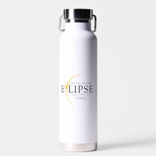 Bouteille D'eau Black & Gold 2024 Texas Total Solar Eclipse