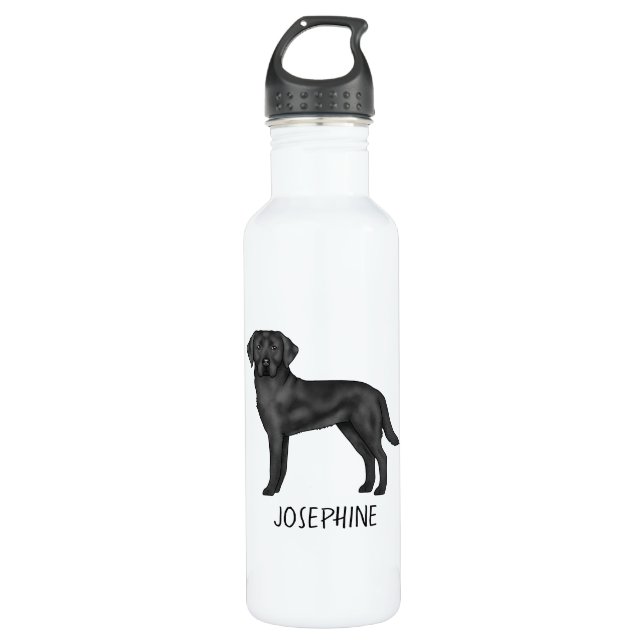 Bouteille D'eau Black Labrador Retriever Lab Dog Art Et Votre Nom (Devant)