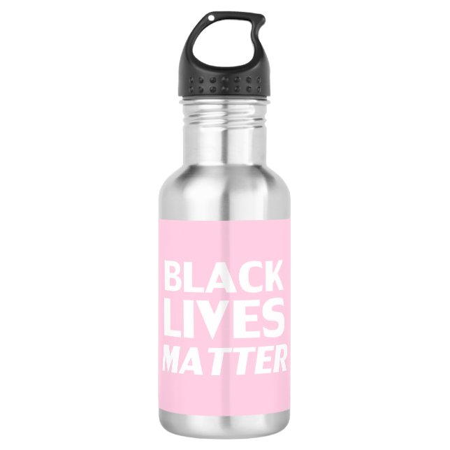 Bouteille D'eau Black Lives Matt rose blanc typographie moderne (Devant)