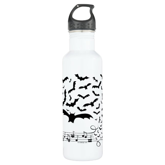 Bouteille D'eau Black Music Bats Design (Devant)