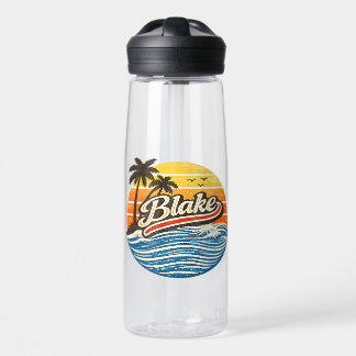 Bouteille D'eau Blake Retro Sunset Name Design