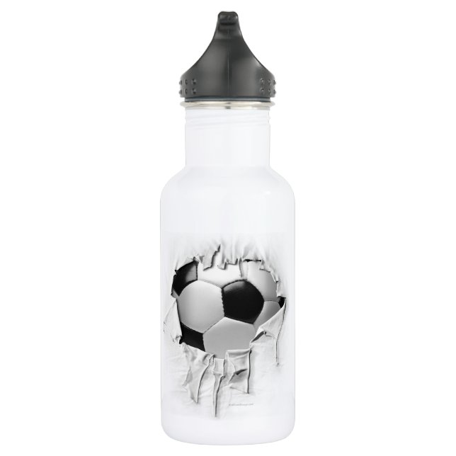 Bouteille d'eau blanche en football déchiré (Droite)