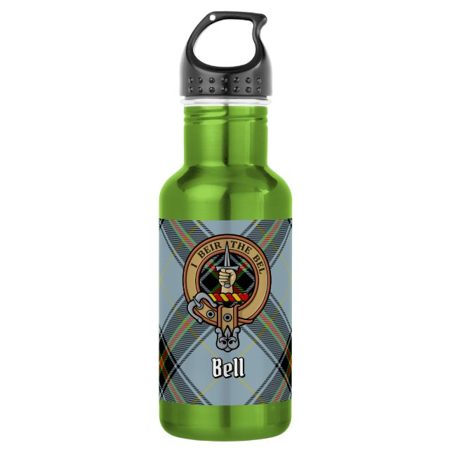 Bouteille D'eau Blason de Clan Bell sur tartan (Devant)