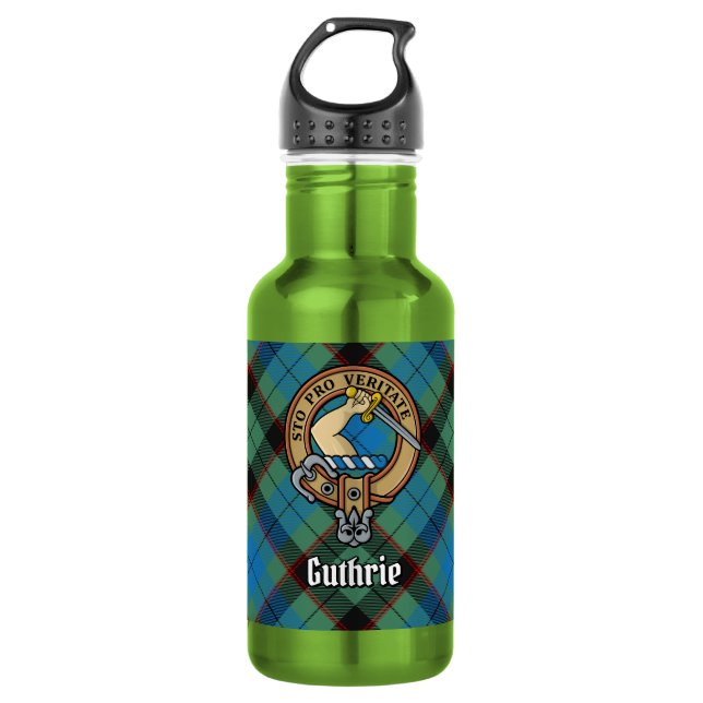 Bouteille D'eau Blason de Clan Guthrie sur tartan (Devant)