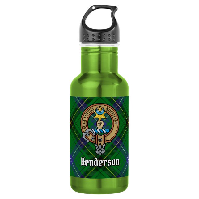 Bouteille D'eau Blason de Clan Henderson sur tartan (Devant)