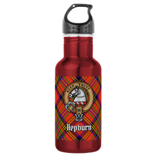 Bouteille D'eau Blason de Clan Hepburn sur tartan