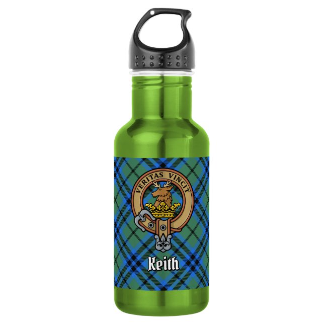 Bouteille D'eau Blason de Clan Keith sur tartan (Devant)