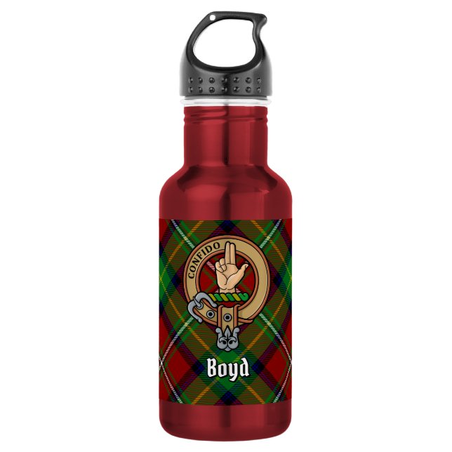 Bouteille D'eau Blason du clan Boyd sur tartan (Devant)