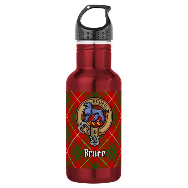 Bouteille D'eau Blason du Clan Bruce sur tartan (Devant)