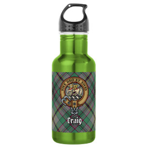 Bouteille D'eau Blason du Clan Craig sur tartan