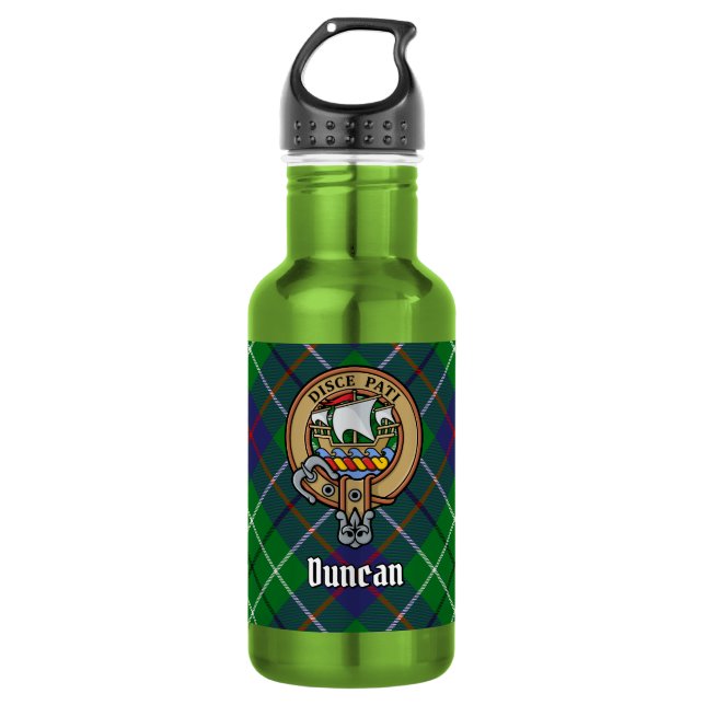 Bouteille D'eau Blason du clan Duncan sur tartan (Devant)