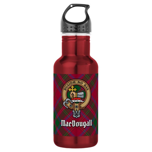 Bouteille D'eau Blason du clan MacDougall sur tartan (Devant)