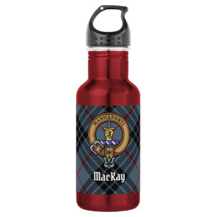 Bouteille D'eau Blason du clan MacKay sur tartan bleu