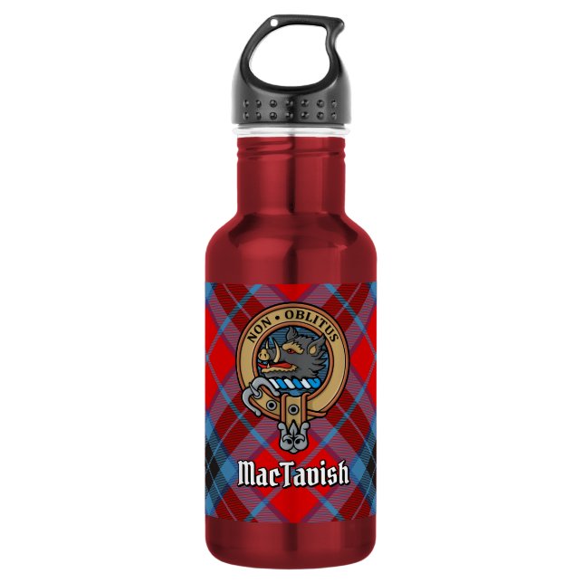 Bouteille D'eau Blason du clan MacTavish sur tartan (Devant)
