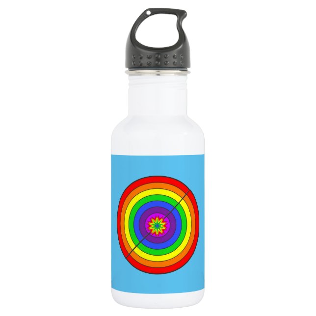 Bouteille D'eau Bleu et arc-en-ciel (Devant)