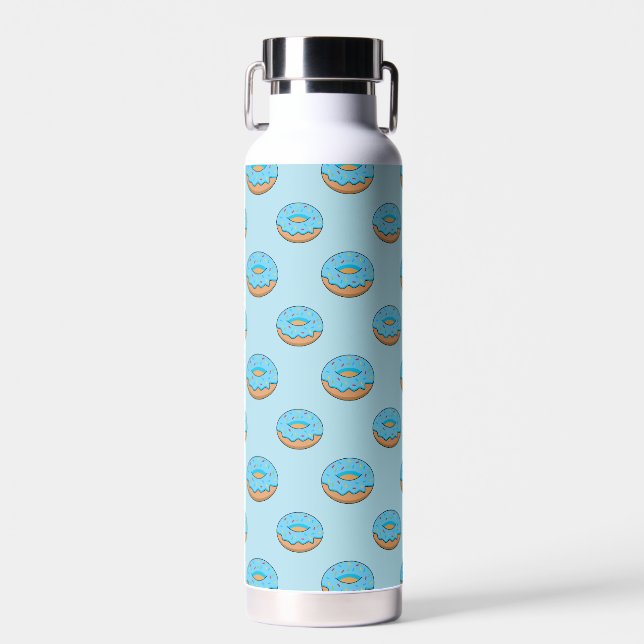 Bouteille D'eau Bleu givré avec dessin à arroser (Avant)