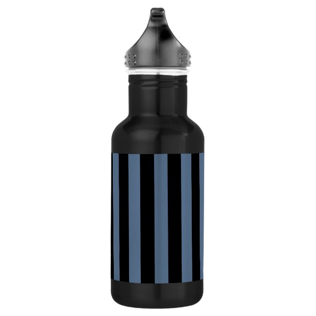 Bouteille D'eau Bleu gris et noir rayures (Droite)