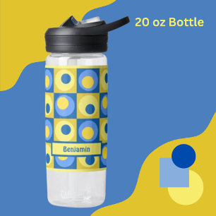 Bouteille D'eau Bleu Jaune Personnalisé Point Carré thème