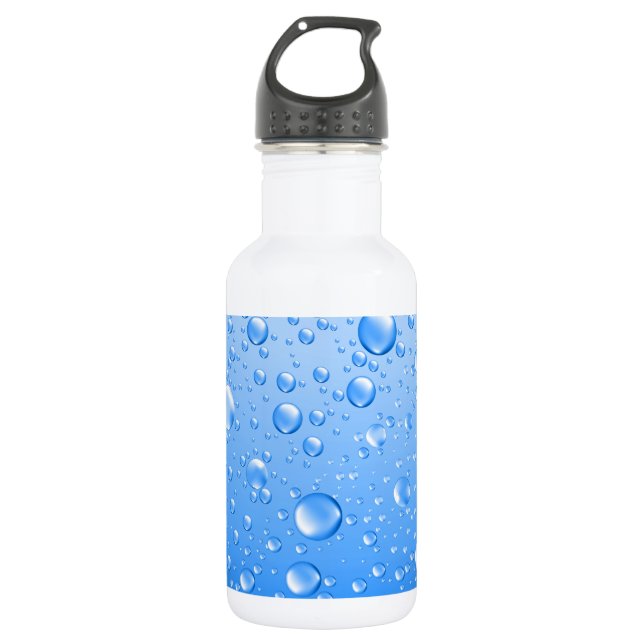 Bouteille D'eau Bleu pluie gouttes (Devant)