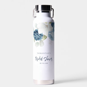 Bouteille D'eau Bleu Poussiéreux Floral Personnalisé pour une Fête