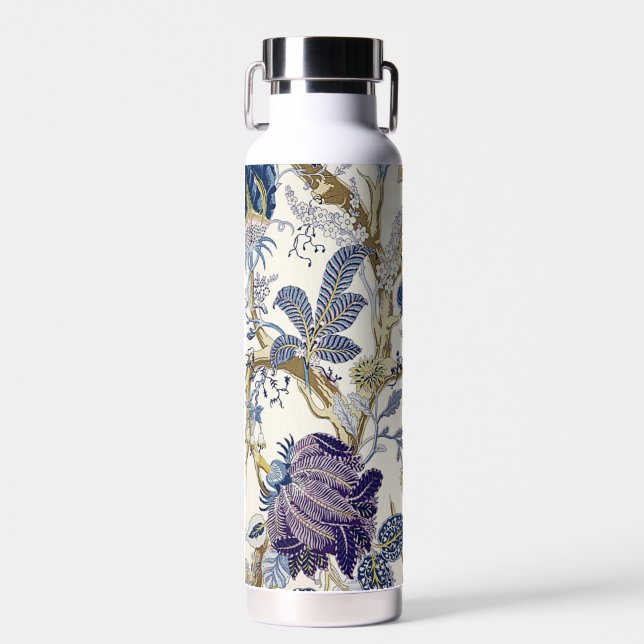 Bouteille d'eau bleue blanche florale (Avant)