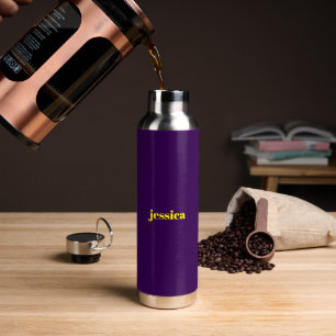 Bouteille D'eau Bloc de couleur minimaliste nom personnalisé