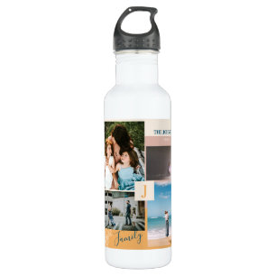 Bouteille D'eau Bloc de couleur moderne Family Photo Collage