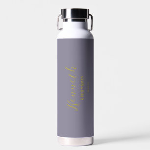 Bouteille D'eau Blue Magenta laiton Moderne Monogramme Bachelor