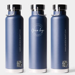 Bouteille D'eau Blue Modern Promo Custom Logo site web QR code<br><div class="desc">Voici notre "Modern Business Promotional Logo Website QR Code Navy Blue Water Bottle" - un article promotionnel élégant et fonctionnel pour votre entreprise. Cette bouteille d'eau présente un design moderne en bleu marine, personnalisée avec votre logo d'entreprise et votre code QR du site Web, offrant une façon pratique de promouvoir...</div>