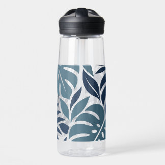 Bouteille D'eau Blue Tropical Leaf Wrap Pattern