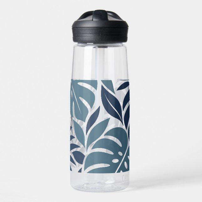 Bouteille D'eau Blue Tropical Leaf Wrap Pattern (Avant)