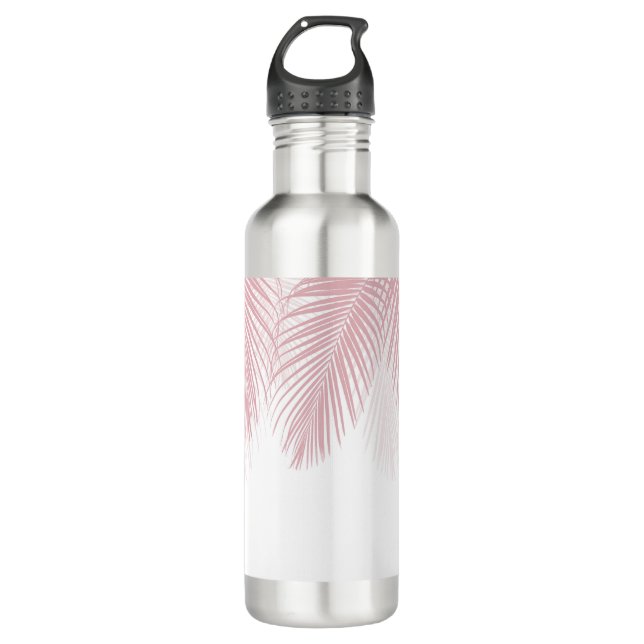 Bouteille D'eau Blush Palm Finesse Feuille 2 #tropical #art (Devant)