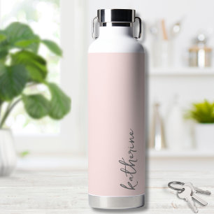 Bouteille D'eau Blush Pink Simple Votre Nom