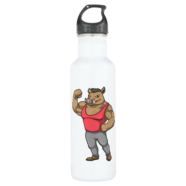 Bouteille D'eau Boar Bodybuilder Muscles Bodybuilding (Devant)