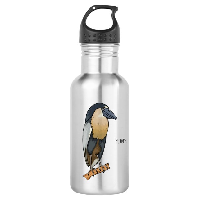 Bouteille D'eau Boat-billed heron bird cartoon (Devant)