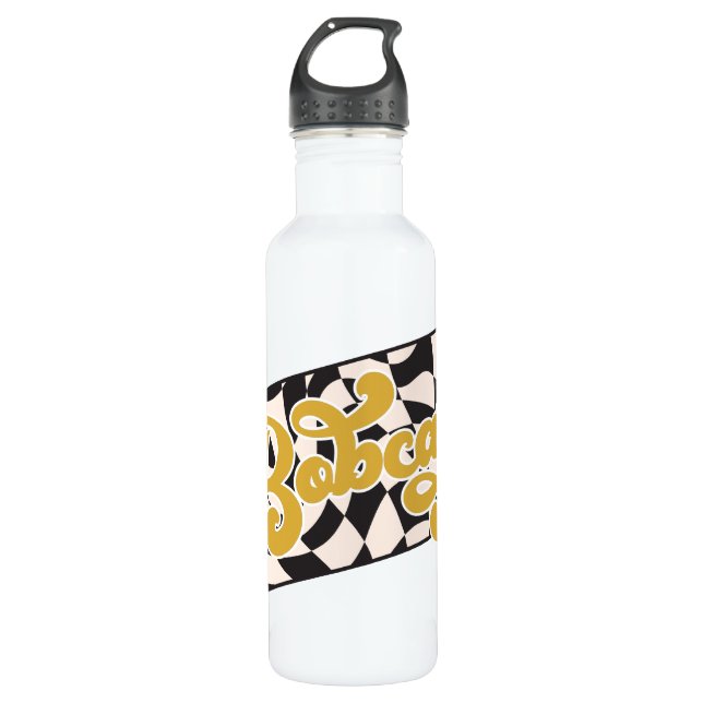 Bouteille D'eau Bobcats Checkerboard Water Bottle: Gold v2 (Devant)