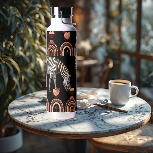 Bouteille D'eau Boho Bohemian Animaux Rainbows Art Moderne Zebras (Boho Bohemian Animals Rainbows Modern Art Zebras Water Bottle)