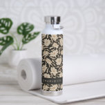 Bouteille D'eau Boho Moderne Botanique Noir Ivoire Personnalisé<br><div class="desc">Boho Moderne Botanique Noir et ivoire Bouteille d'eau personnalisée</div>