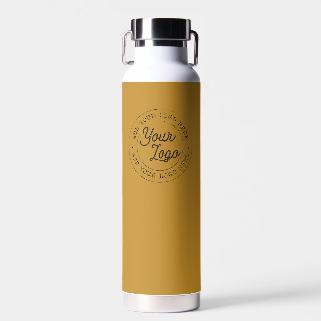 Bouteille D'eau Boho Mustard jaune | Logo d'entreprise - Vide pers (Avant)