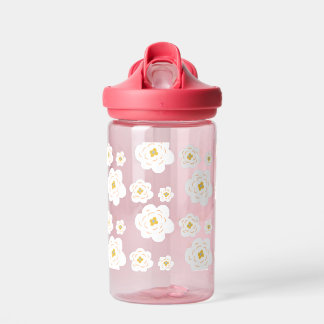 Bouteille D'eau Boho Retro Fleurs Blanches Enfants