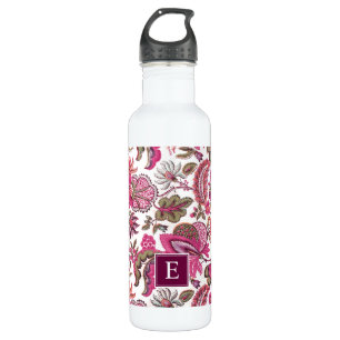 Bouteille D'eau Boho rose Vintage Monogramme floral