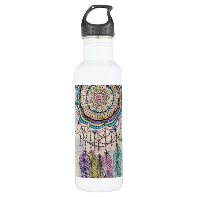 Bouteille D'eau Boho Watercolor Mandala Dreamcatcher (Devant)